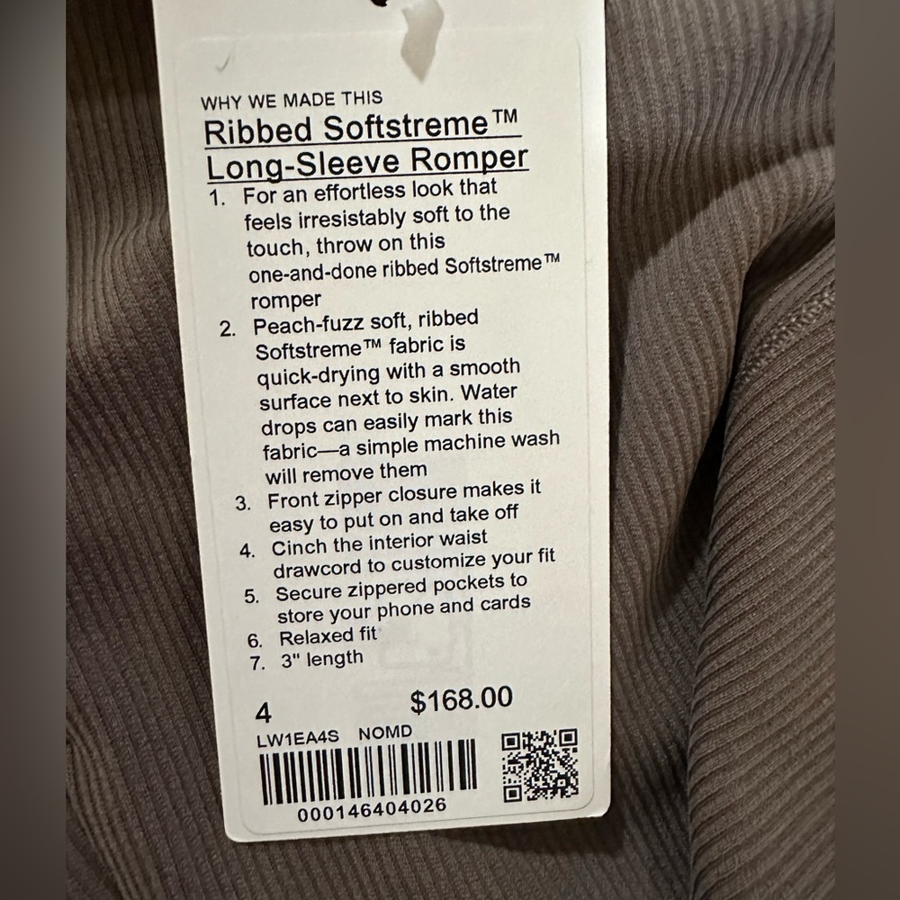 Lululemon Ribbed Softstreme Long-Sleeve Romper - Picture 6 of 6